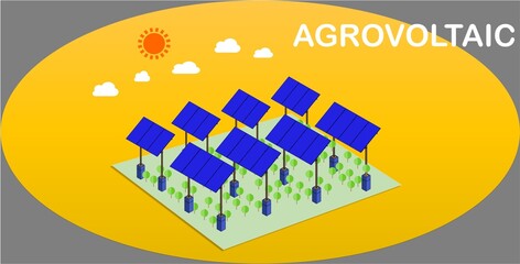 Solar Agrovoltaic system, Agriculture solar system, Logo image of solar agri farm