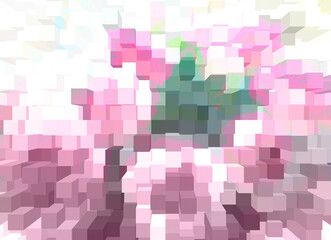 pink white green abstract zoom block pattern on horizontal background