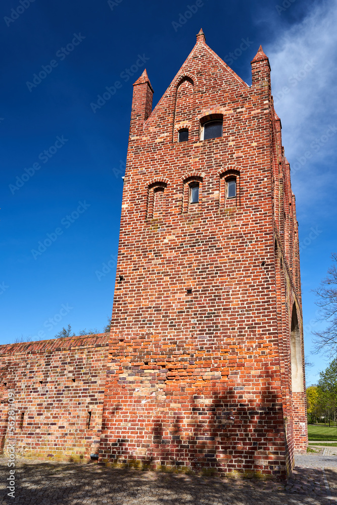 Poster Medieval fortification of the city gate in Neuebrandemburg