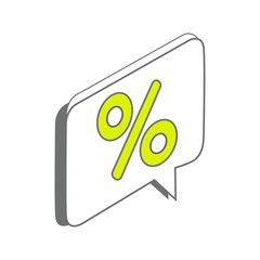 Sale isometric icon. Transparent background.