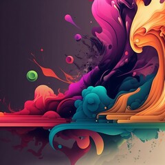 Splash of paint underwater beautiful colors, highcontrast artistic background upbeat, abstract, pallete, colors, background pattern