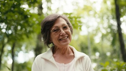 POV of elderly woman having video call with relatives, modern technology user - Powered by Adobe