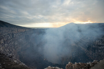 Deep crater hole in earth