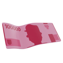 3d render of moeny indonesia rupiah