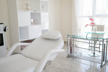The white room, cabinet, class wirh orchid flower, beauty room, cosmetology class