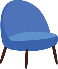 Blue chair vector. House interior element 