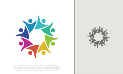 Obraz premium Global Community Logo Icon Elements Template. Community human Logo template vector. Community health care. Abstract Community logo.