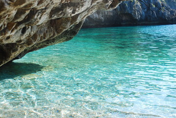 Absolutly clear water in Cala Bianca Spiaggia Calabria coast in Italy