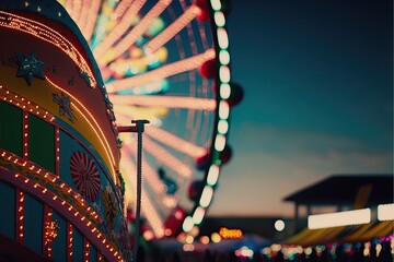 Colorful Carnival Fun - Bright Rides and Games. Generative AI.