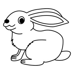 Cute hare for coloring book. Animal rabbit vector illustration isolated on white background