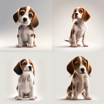 Beagles Hunde Illustrationen – Generative AI