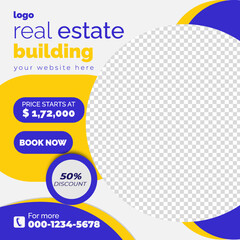 Real estate social media post bundle design, modern Real Estate social media post Template, Real estate social media post web banner template design	