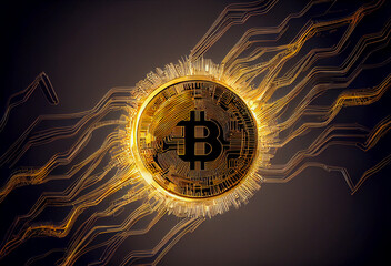 bitcion logo coin with symbol technology 