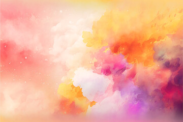 Abstract colorful watercolor for background. Color splashing. AI generative illustration