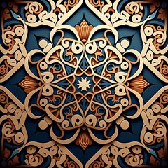 Golden arabic ornamental background Generative AI