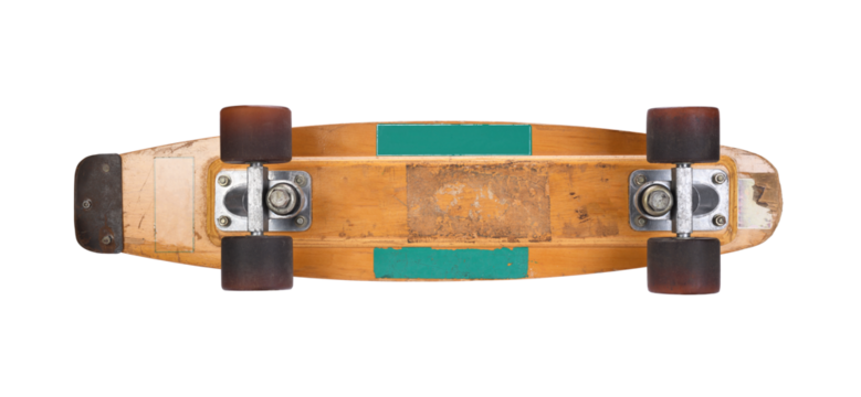 Old skateboard's isolated on white background.