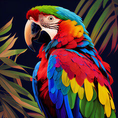 Obraz premium Macaw pop art generative ai