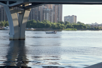 View of St. Petersburg in the waters of the Gulf of Finland

