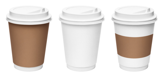 Set of coffee cups cut out