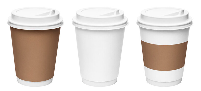 Set of coffee cups cut out