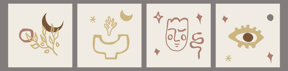 Abstract matisse contemporary art bohemian artistic illustrations