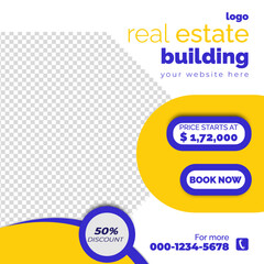 Real estate social media post bundle design, modern Real Estate social media post Template, Real estate social media post web banner template design	