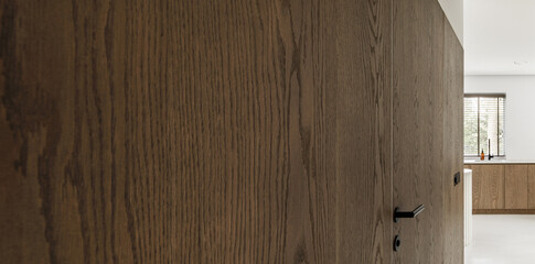 wood texture details in modern interior. Oak furniture in minimalistic interiors.