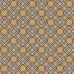 Arabic arabesque seamless pattern with colorful elements. Geometric background. Design greeting card for Ramadan Kareem, Islamic ornamental colorful detail of mosaic. Vector illustration