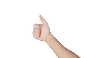 Man hand gesture isolated on white background