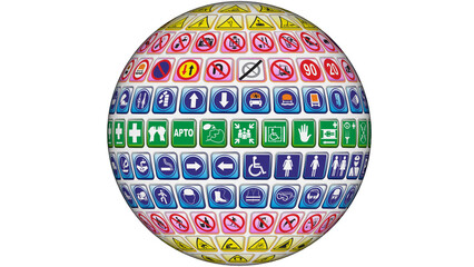 Esfera con señales de seguridad
