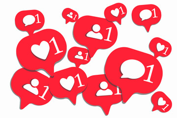 Social network icon. Comment, message, follower icon vector. Social media. Symbols for web site.Computer and mobile vector.