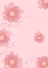 Pink flowers watercolor style wallpaper abstract background 
