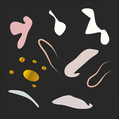 Abstract colorful hand drawn organic shape. Colorful background with doodle nature forms. Colored drawn objects in vector