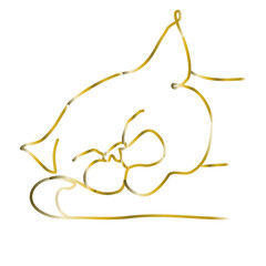 Cute cartoon cat. Flat style vector illustration. Domestic animal, pet, isolated on white. Design element, clipart