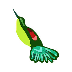 cute little colorful birds isolated on white background
