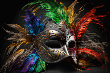 Carnival mask .Traditional mask for carnival, generative ai