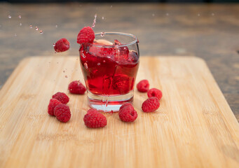 raspberry cocktail with raspberry