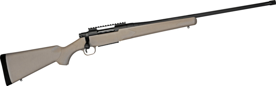 Bolt action rifle with a synthetic stock