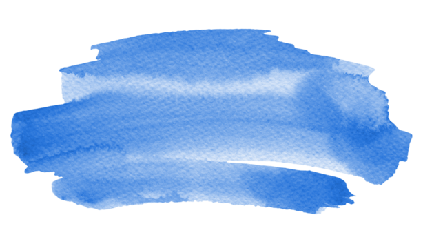 PNG Abstract  watercolor blue color brushstrokes painting smear on tranparent background. Texture paper.