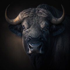 African Buffalo Portrait-Generative AI