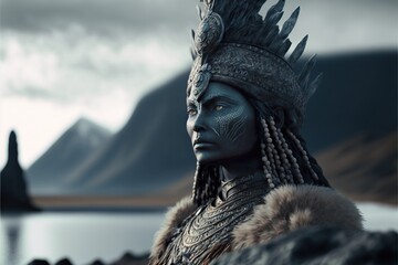 Nuliajuk, Goddess of the Netsilik Inuit. Generative AI.