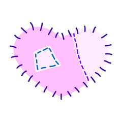 The heart of pechwork doodle vector illustration.