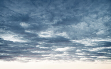 Bright clouds in the evening sky