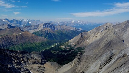 View towards Highwood pass at the summit of Storm Mountain