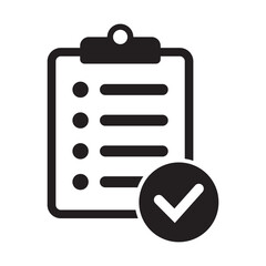 Checklist icon in flat style isolated on background. Checklist sign symbol for web site and app design.