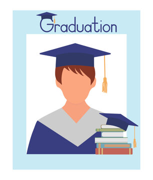 Frame for graduation photo booth props or text. Graduate student, graduation. Vector illustration