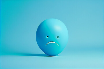 Blue Monday balloon concept, sad depressing day - generative ai