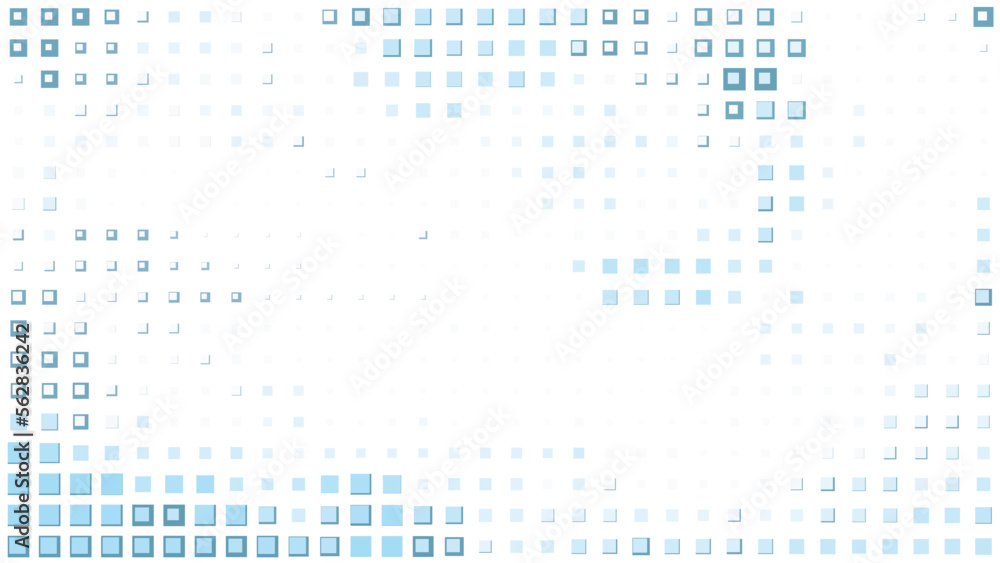 Poster dotted background with small pale blue squares. vector mosaic pattern