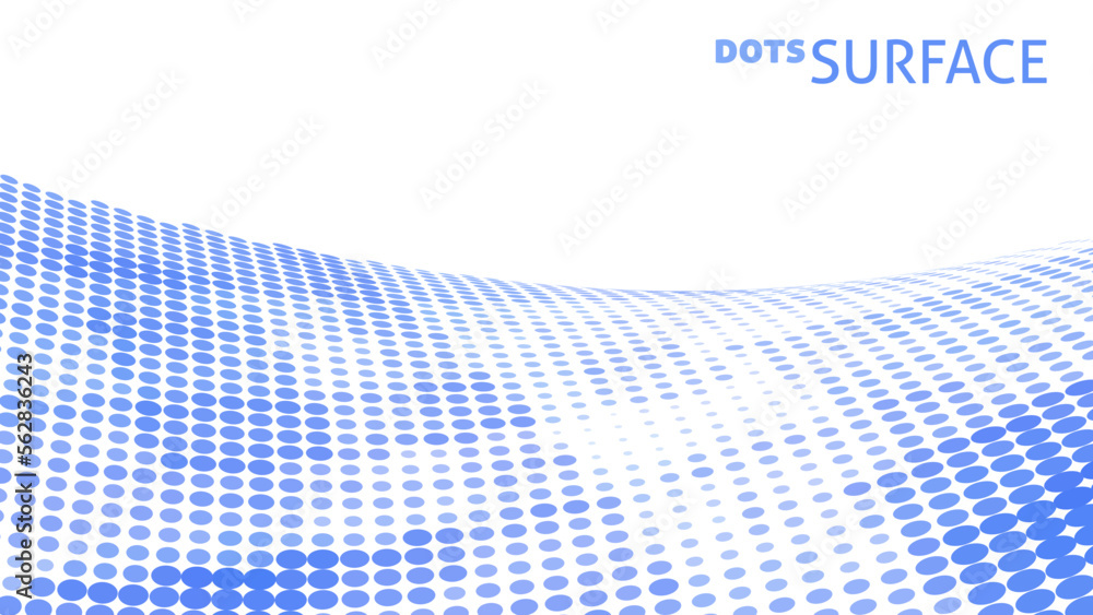 Aufkleber Dots surface with halftone effect and cornflower blue color points. Vector pattern