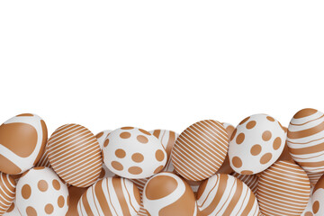 gold egg frame 3d render easter border